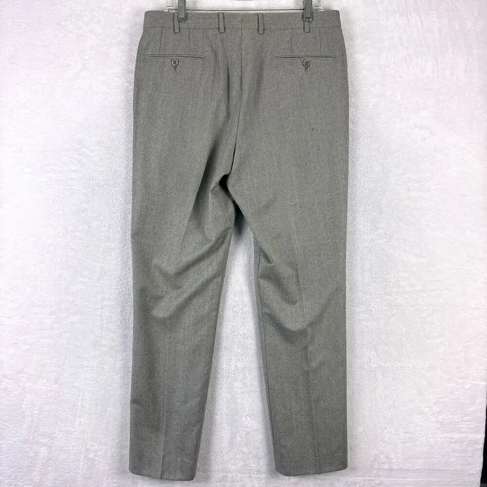 Ermenegildo Zegna Pants Mens 35 Gray Wool Trousers Luxury Preppy Old Money
